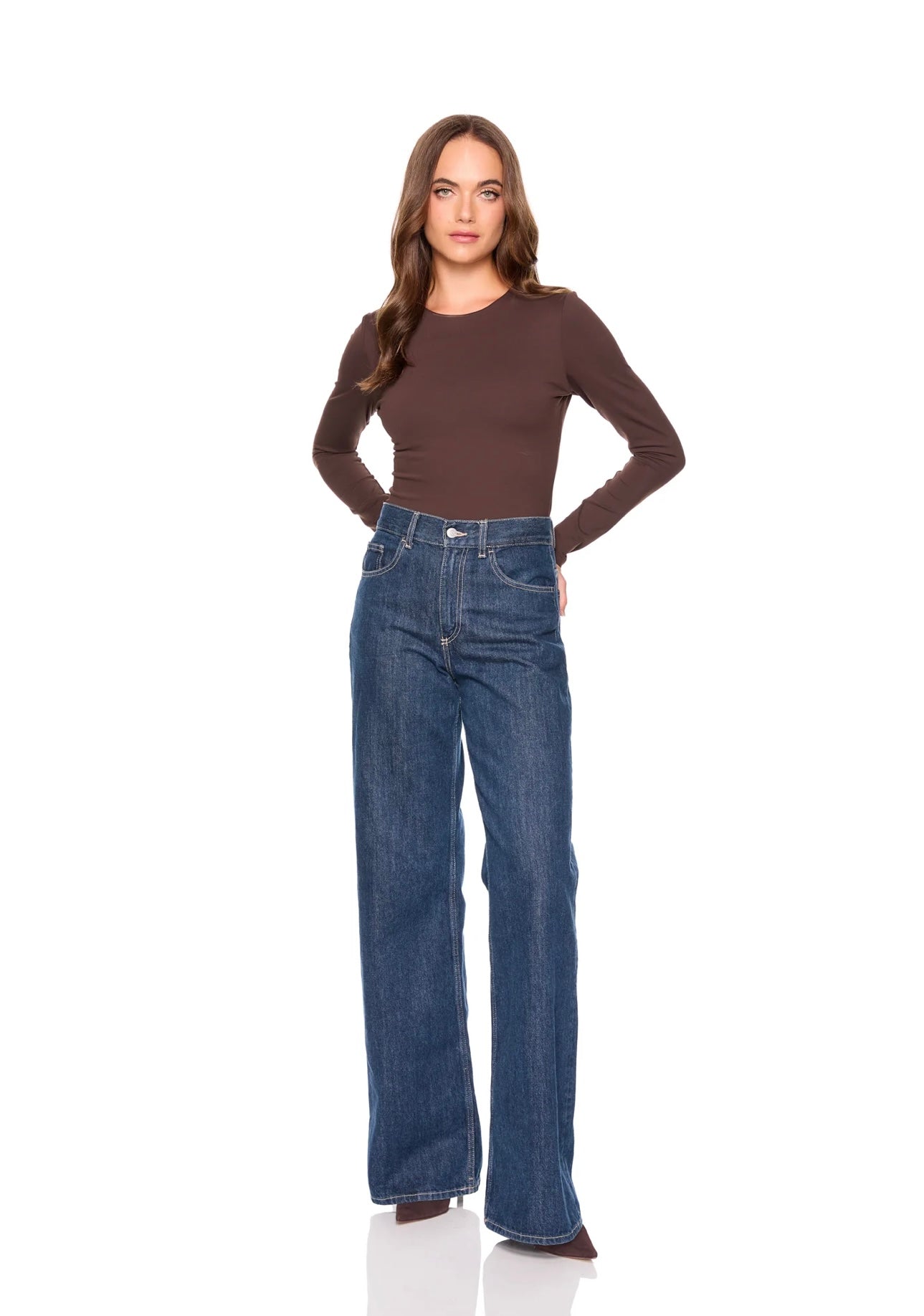 Susana Monaco Wide Crew Long Sleeve in Java