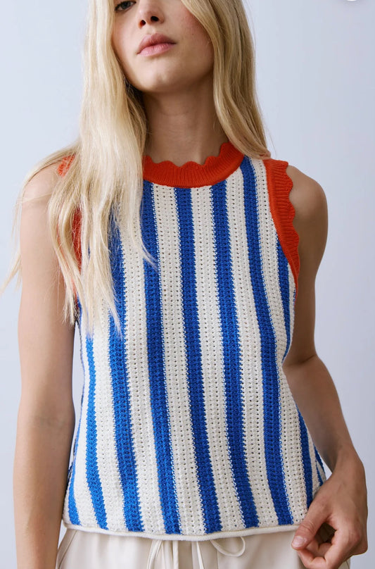 Azul Vertical Stripe Sweater Tank
