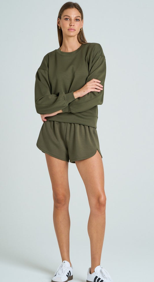 Olive Scuba Shorts