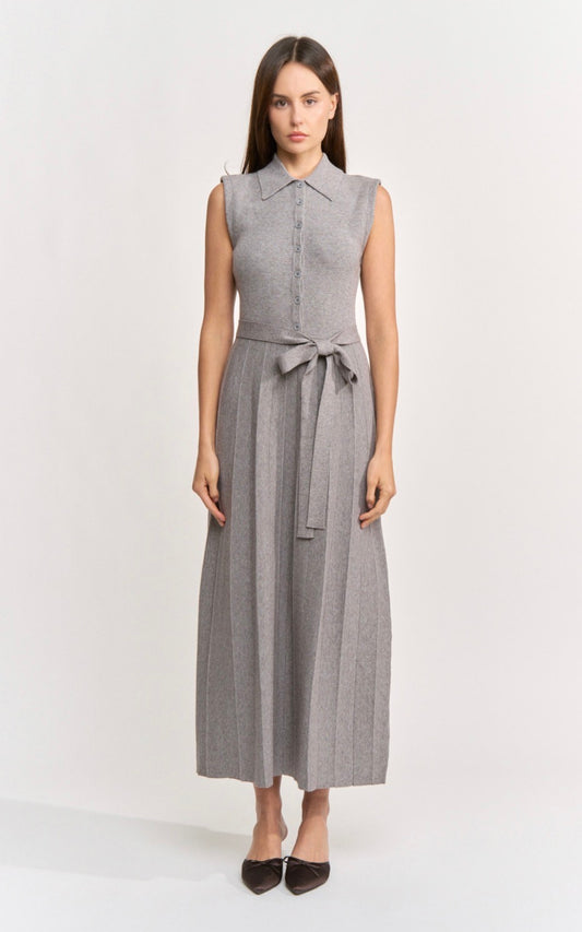 En saison gray fall sweater dress belted sweater dress