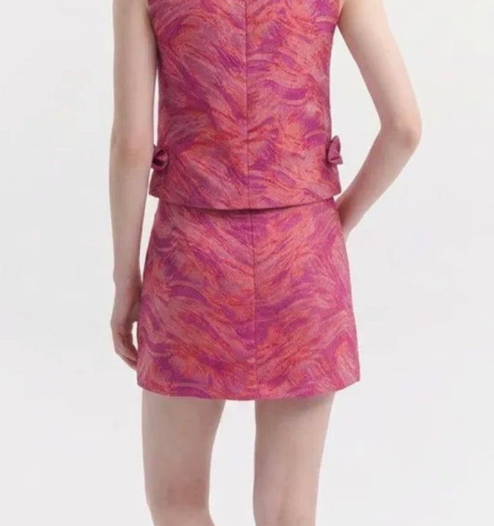 Abstract Jacquard Mini Skirt