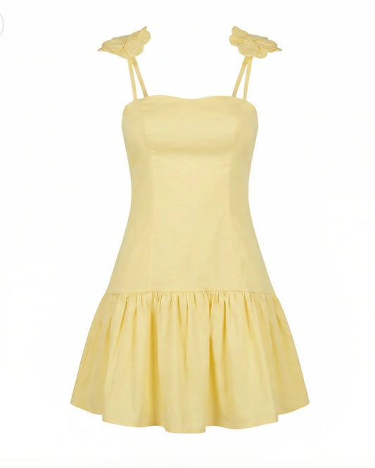 Audrey Butter Yellow Mini Dress