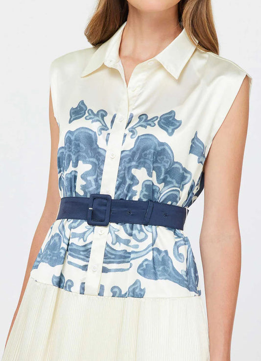 Belted Paisley Maxi Dress