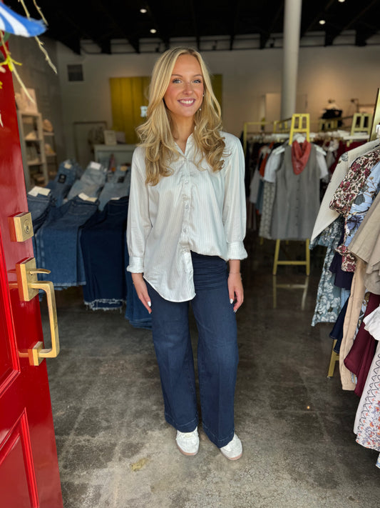 Pinstripe Poplin Button Down