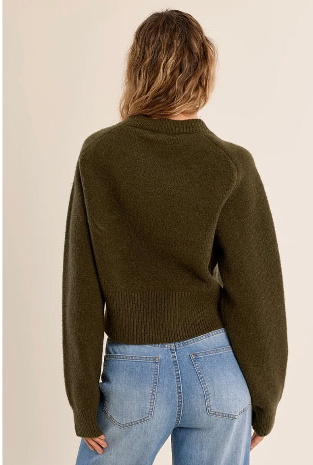 Dark Khaki Cropped Sweater