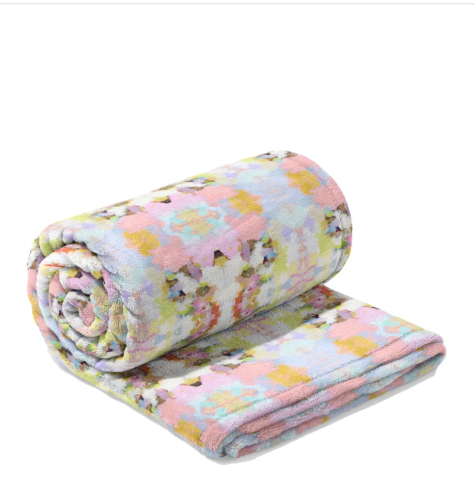 Laura Park Brooks Avenue Pink Fleece Blanket