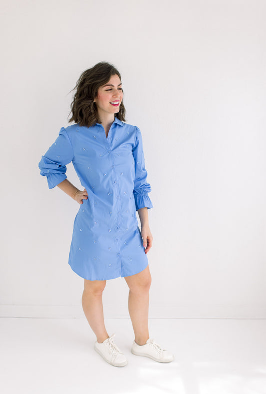 Gretchen Dress in French Blue