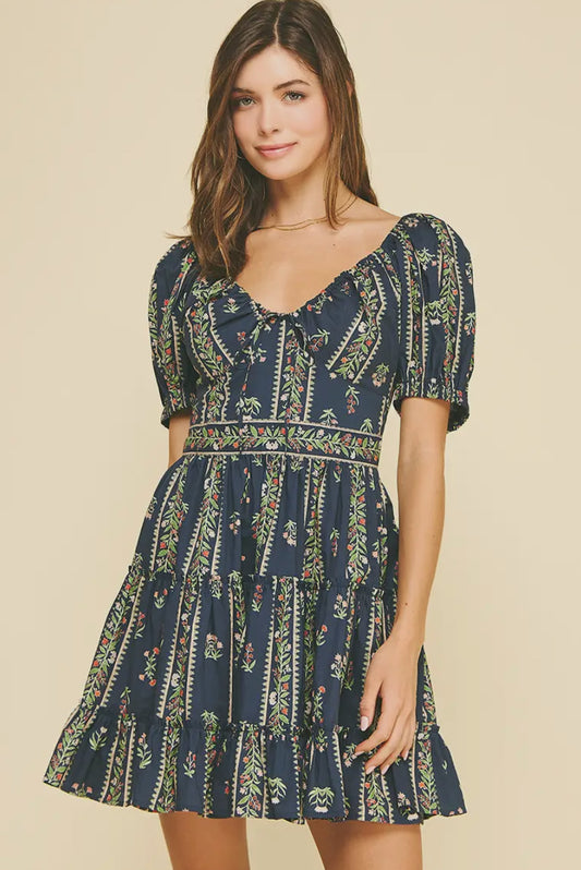 Floral Tiered Mini Dress