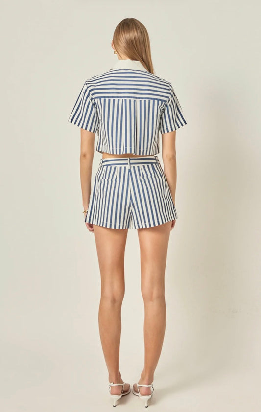 Nautical Striped Crop