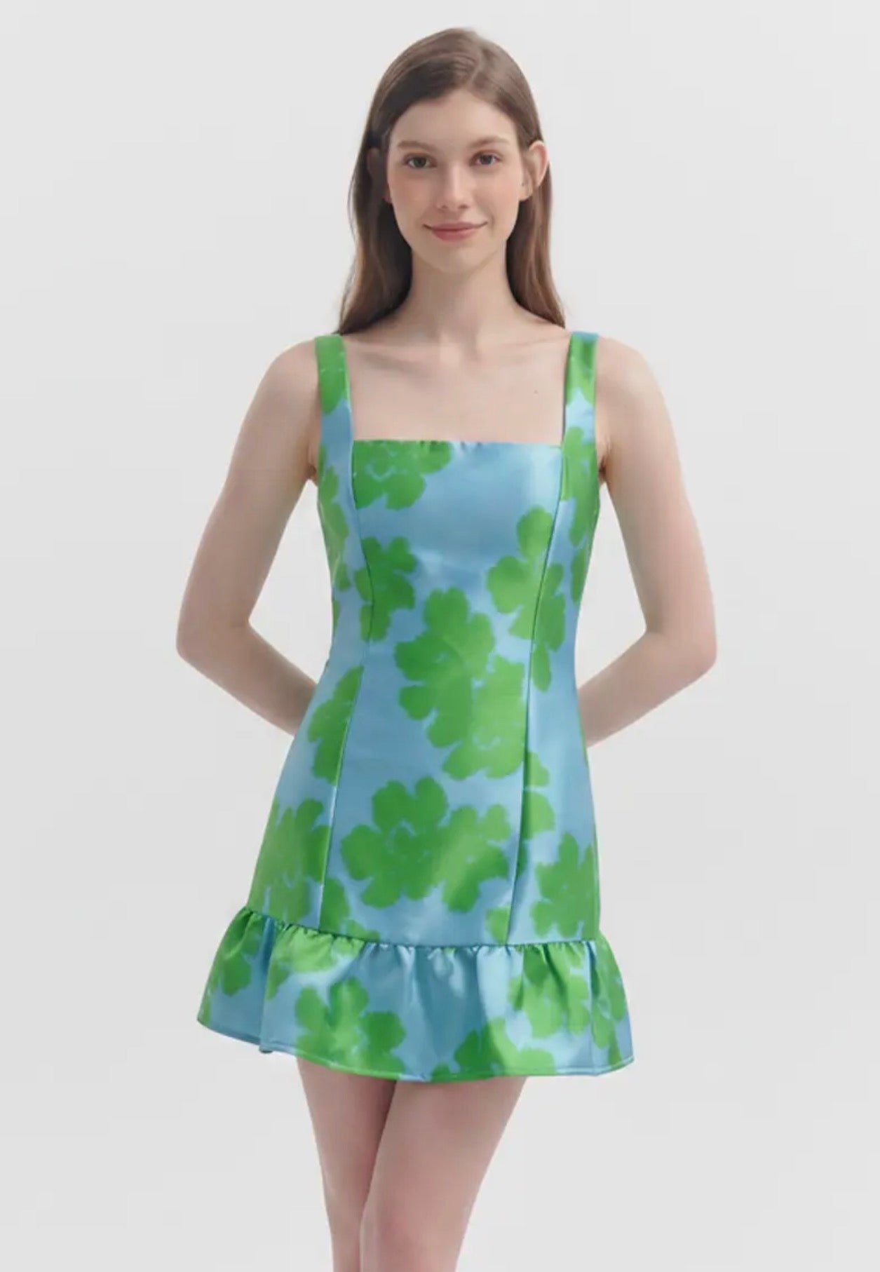 Lime Green/Blue Mini Dress