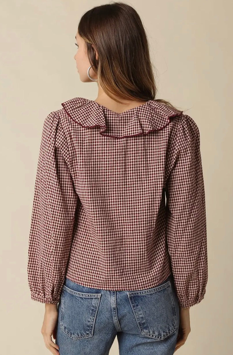 Pirate Collar Tie Neck Top