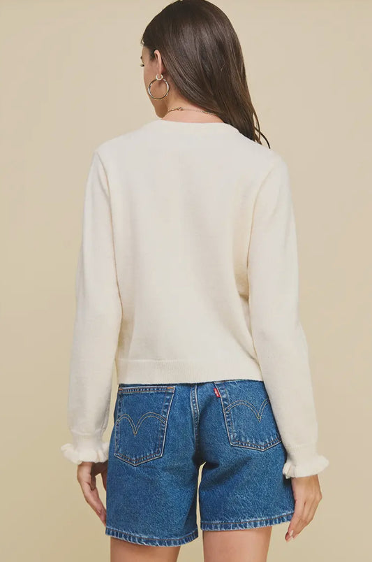 Ivory Bow Cardigan