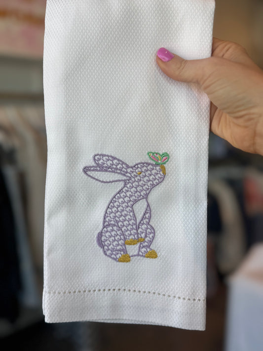 Bunny with Butterfly Huck Towel