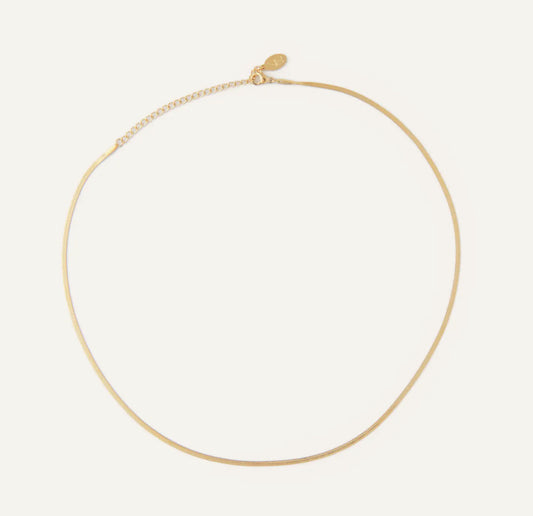 Micro Gold Herringbone Necklace