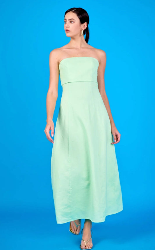 Lucia Strapless Linen Mini Dress