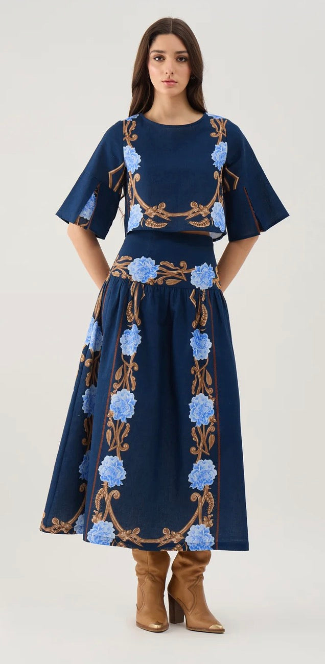 Kara Skirt in Harvest Navy
