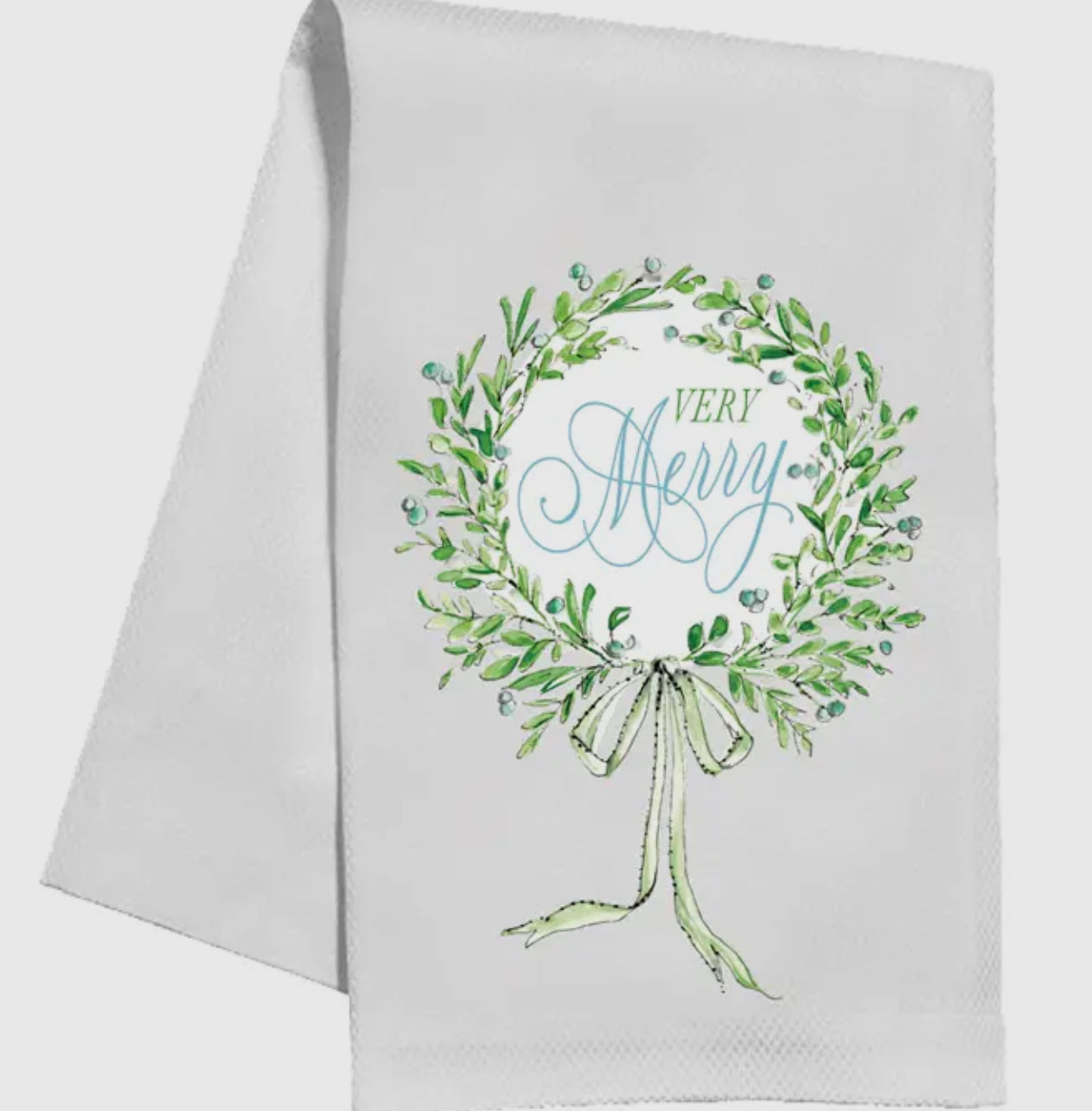 Handpainted Wreath Kitchen Towel