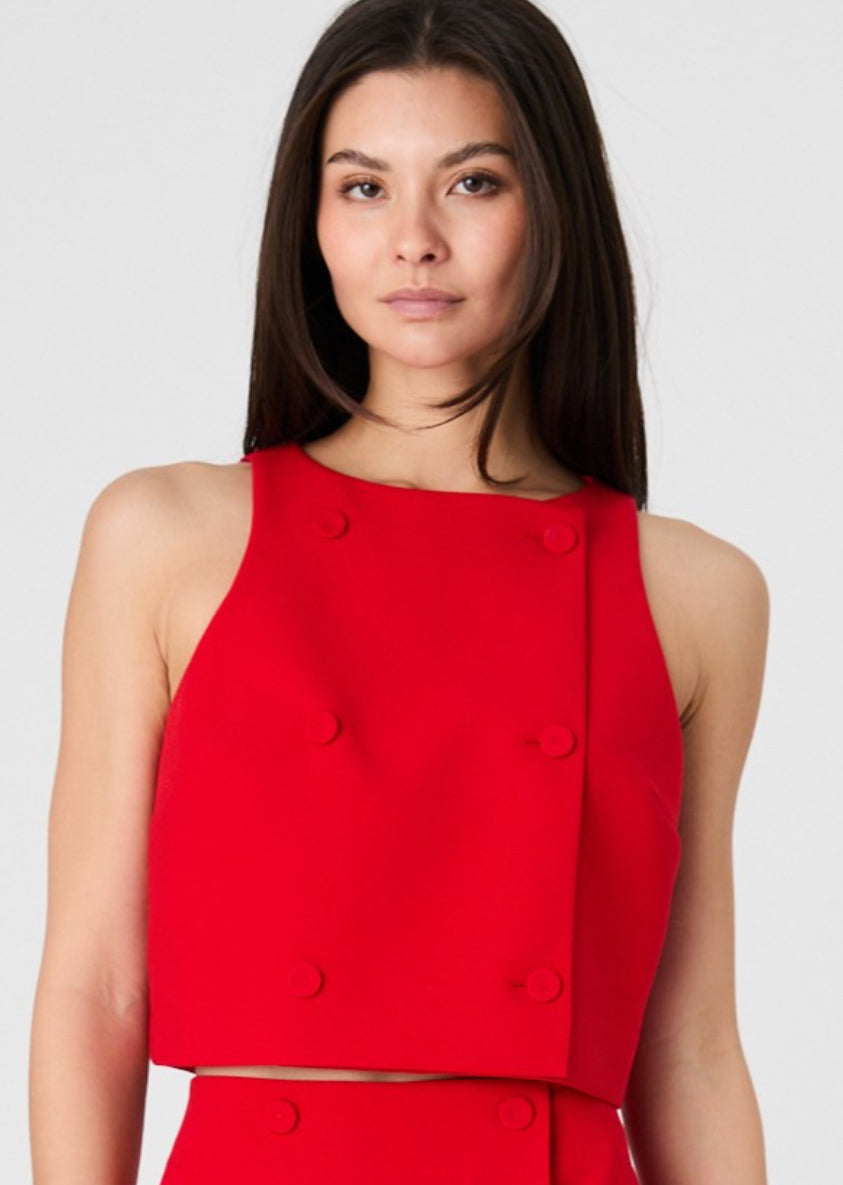 Twill Double Breasted Vest