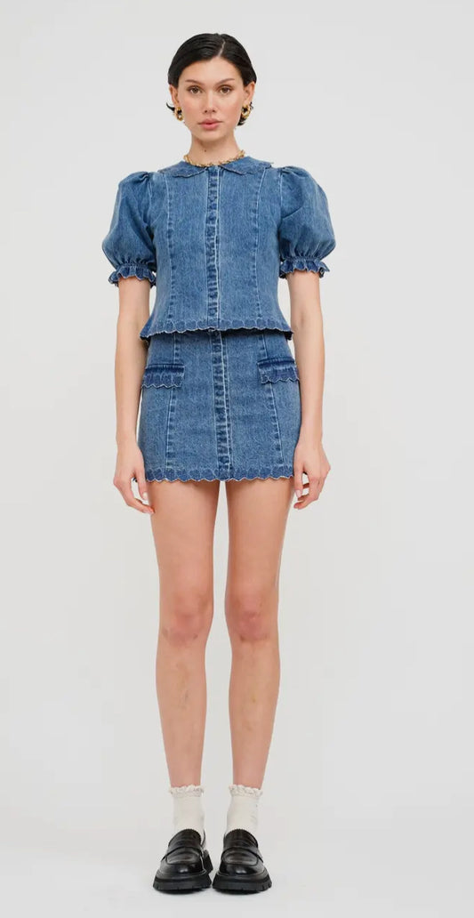 Jaelynn Denim mini Skirt