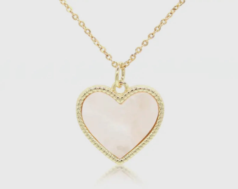 Mother of Pearl Gold Heart Necklace