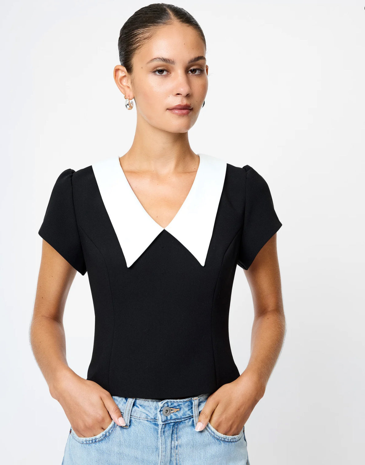 Azra Oversized Collar Top