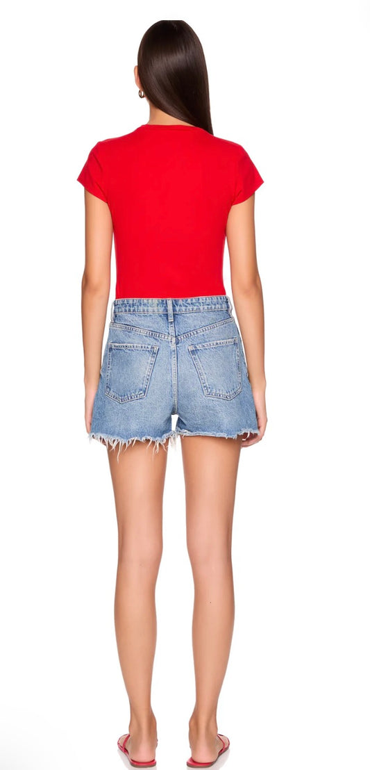 Susana Monaco Crew Short Sleeve in Perfect Red
