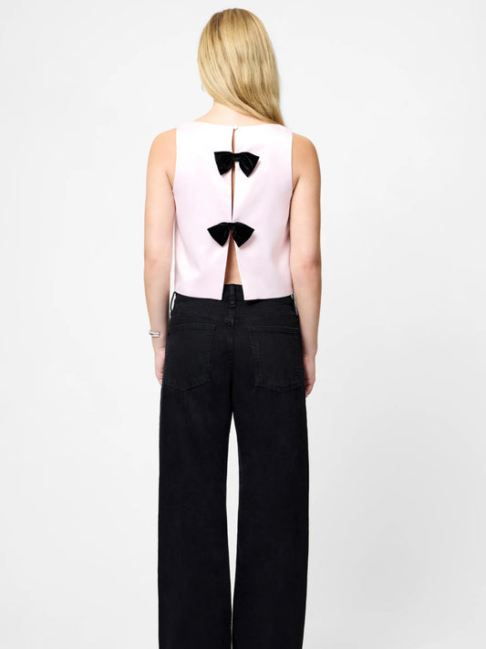 Carey Combo Velvet Bow Top