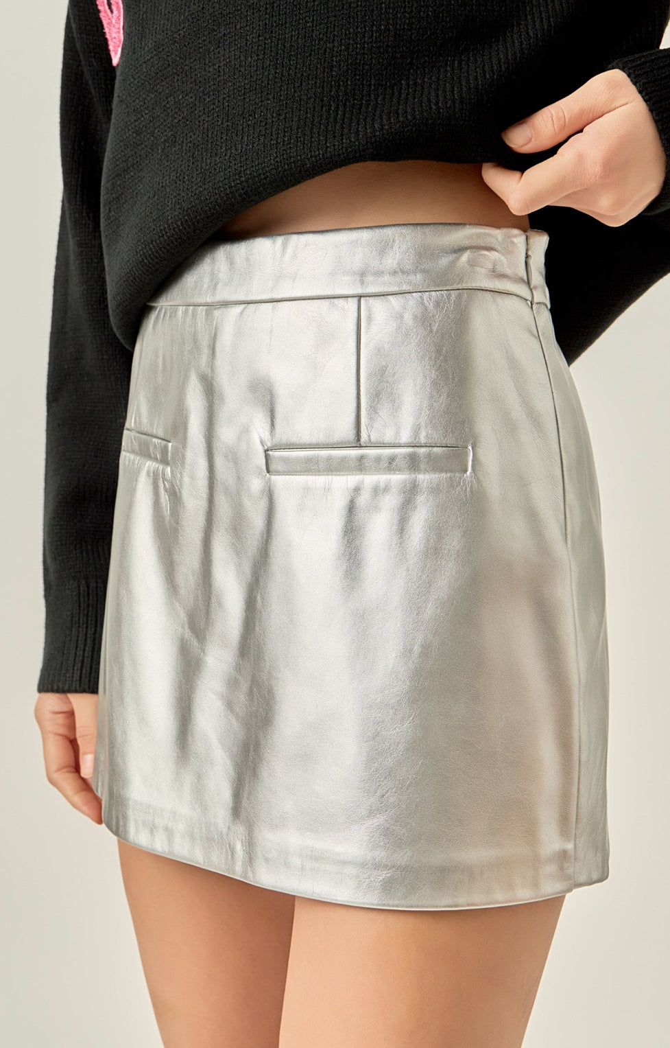 Silver Mini Skort
