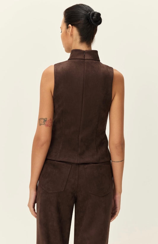 Etienne Faux Suede Top