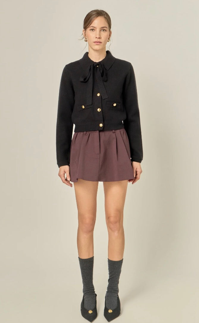 Detachable Bow Cardigan