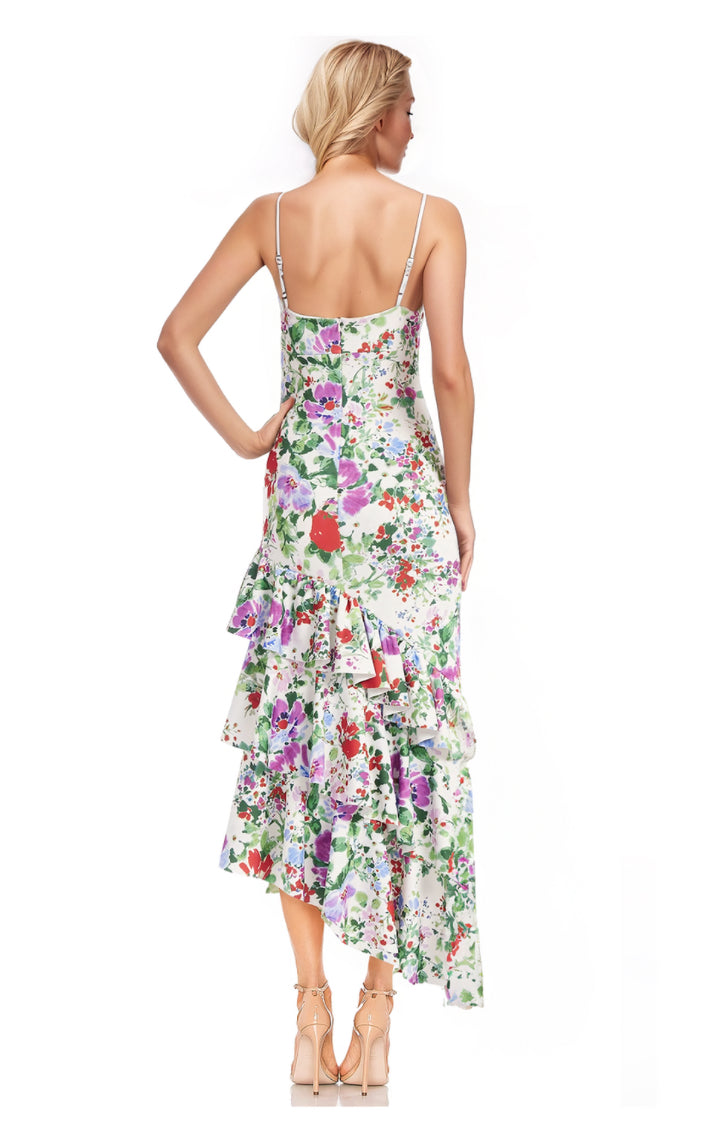 Floral Asymmetrical Tiered Dress-6