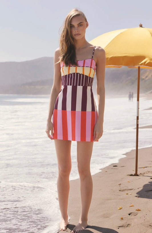 Striped Sleeveless Mini Dress