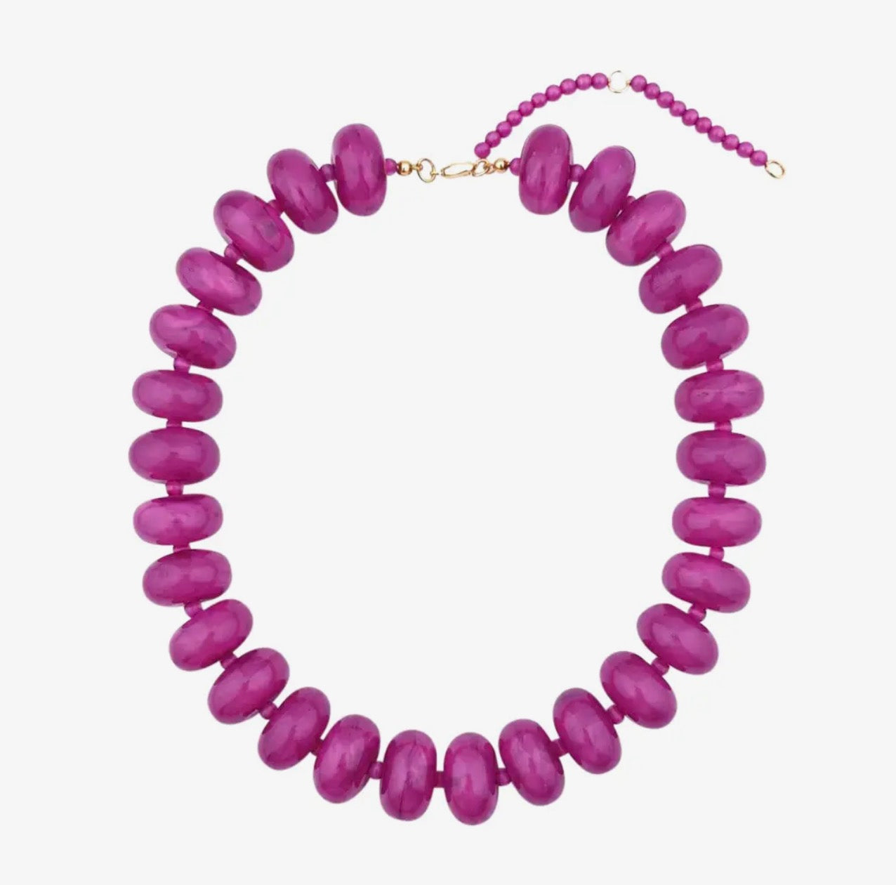 Bailey Chunky Beaded Necklace- Magenta