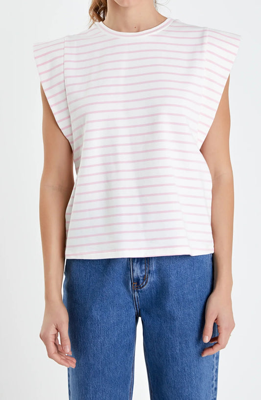 Stripe Sleeveless T-Shirt