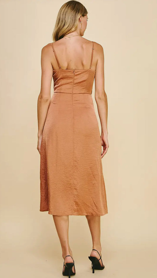 Copper Satin Midi