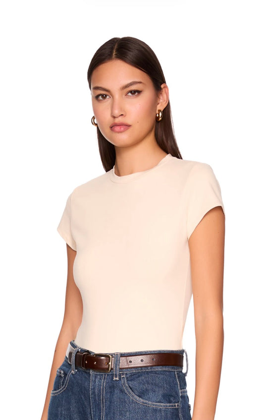 Susana Monaco Crew Short Sleeve in Belgian Creme