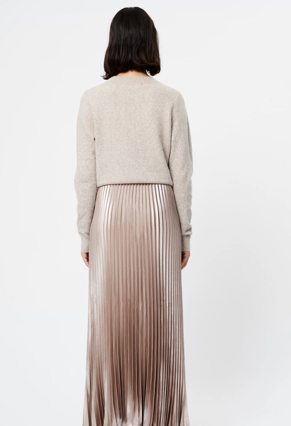 Marielle Metallic Satin Maxi Skirt