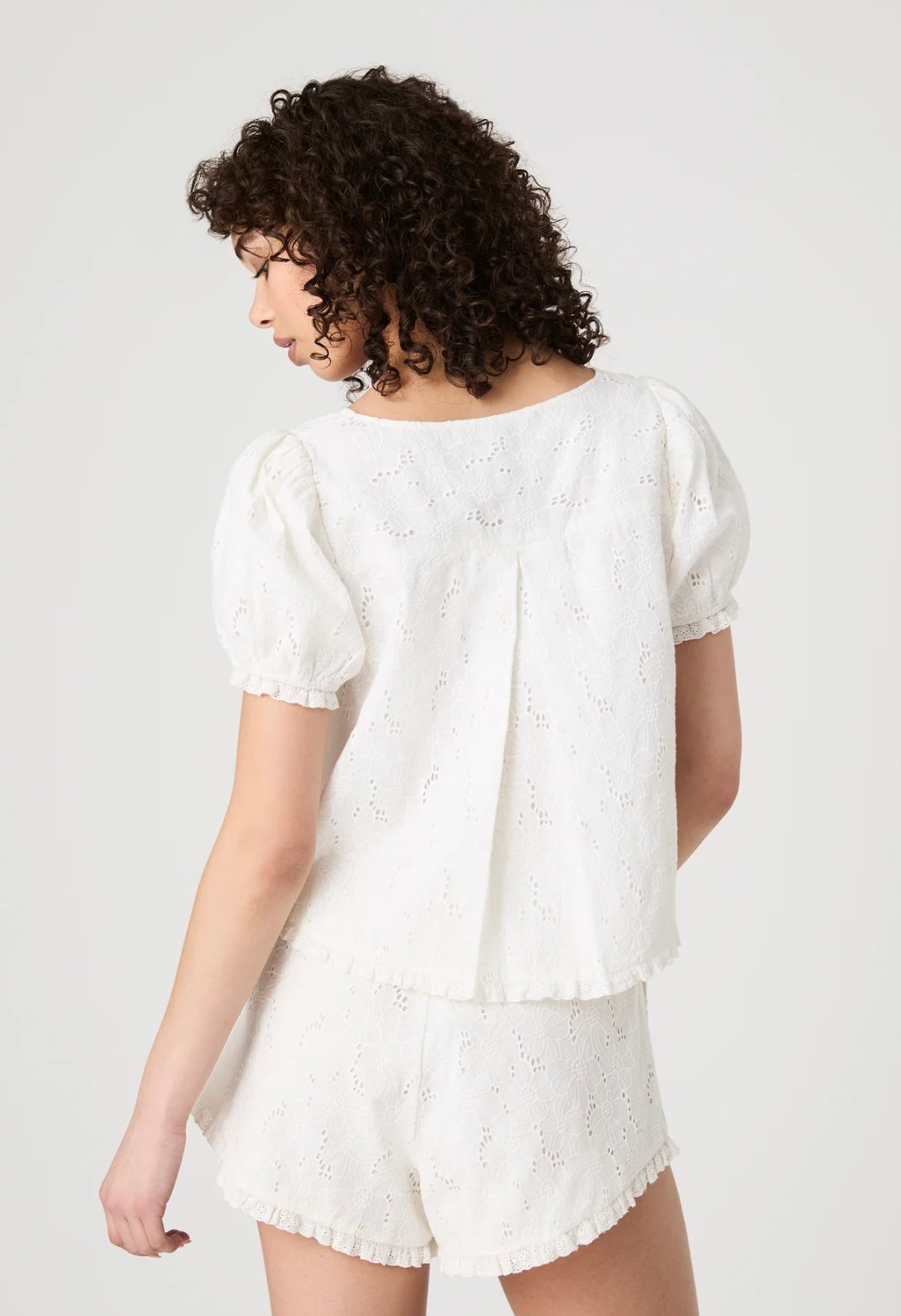 Eyelet Puff Sleeve Top