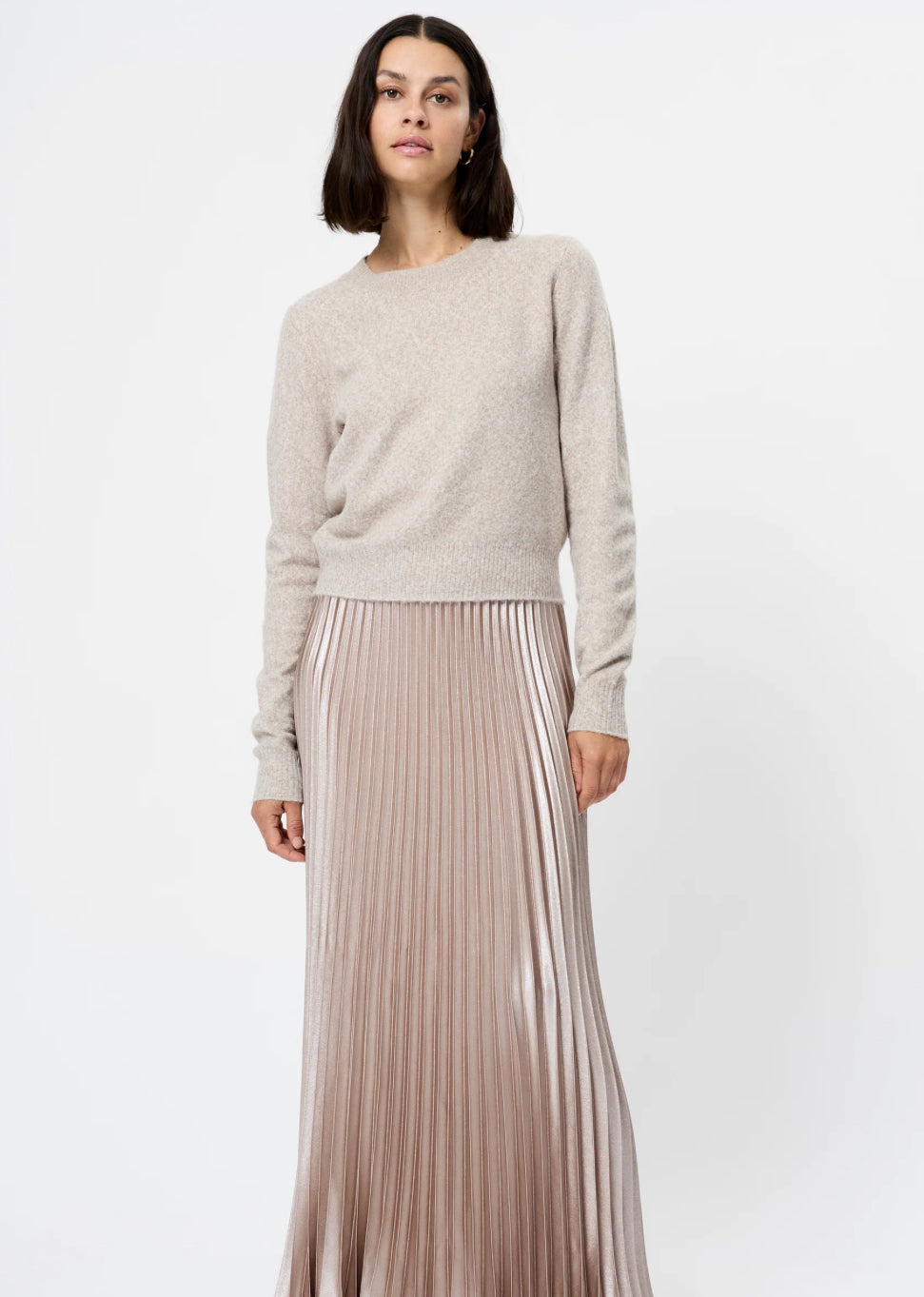 Marielle Metallic Satin Maxi Skirt