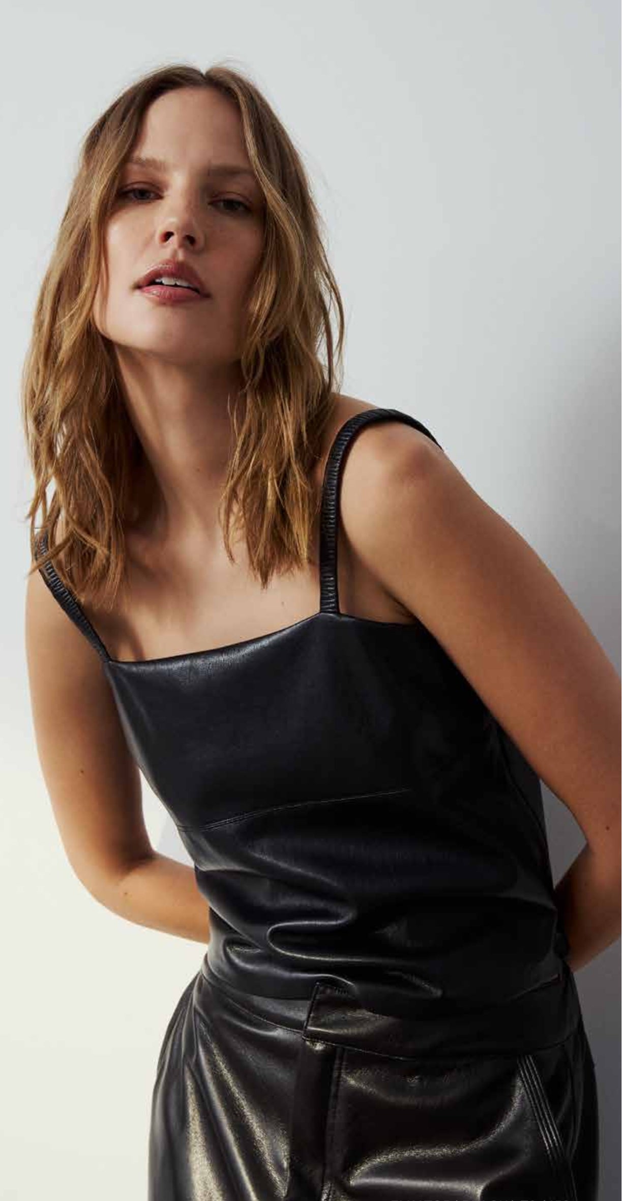 Elly Black Vegan Leather Tank