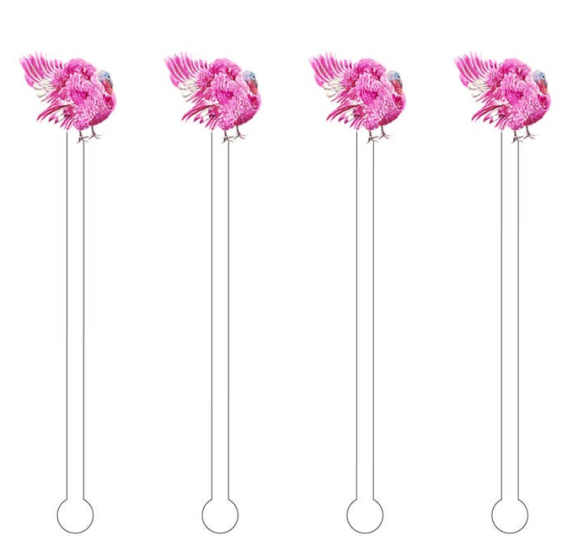 Pink Couture Turkey Acrylic Stir Sticks