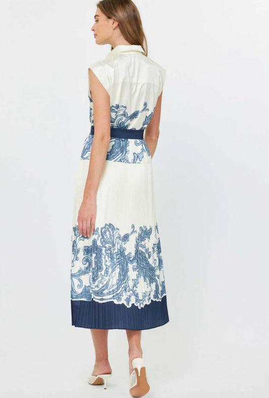 Belted Paisley Maxi Dress