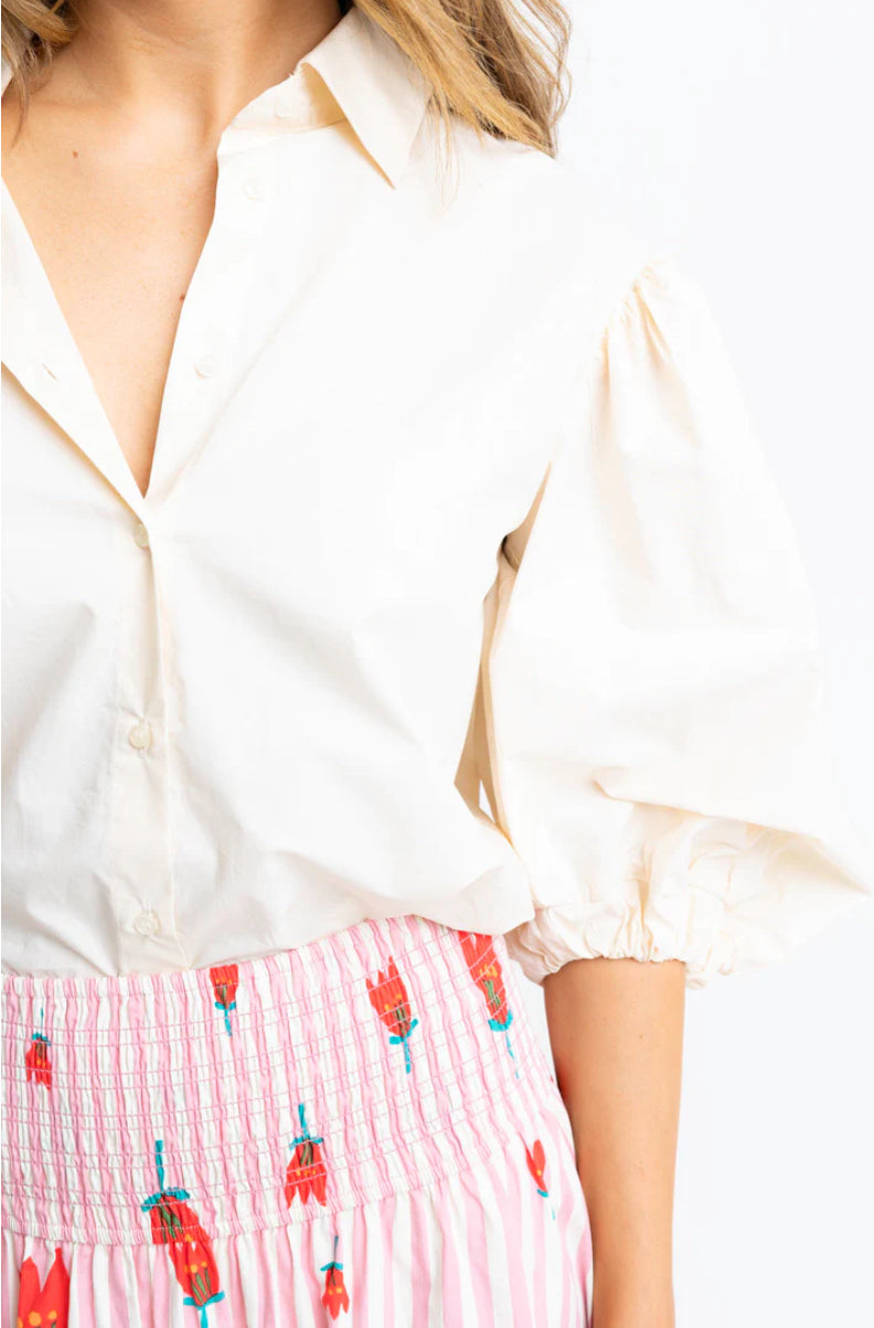 Poplin Button Blouse