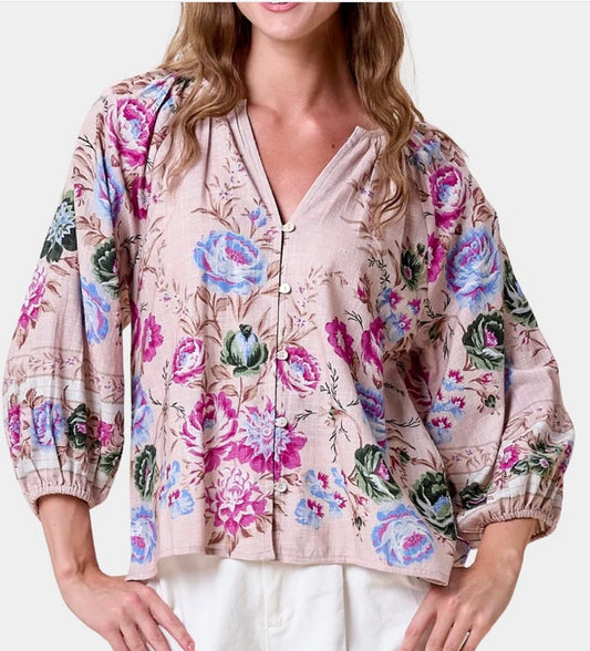 Luella Blouse in Mauve Floral