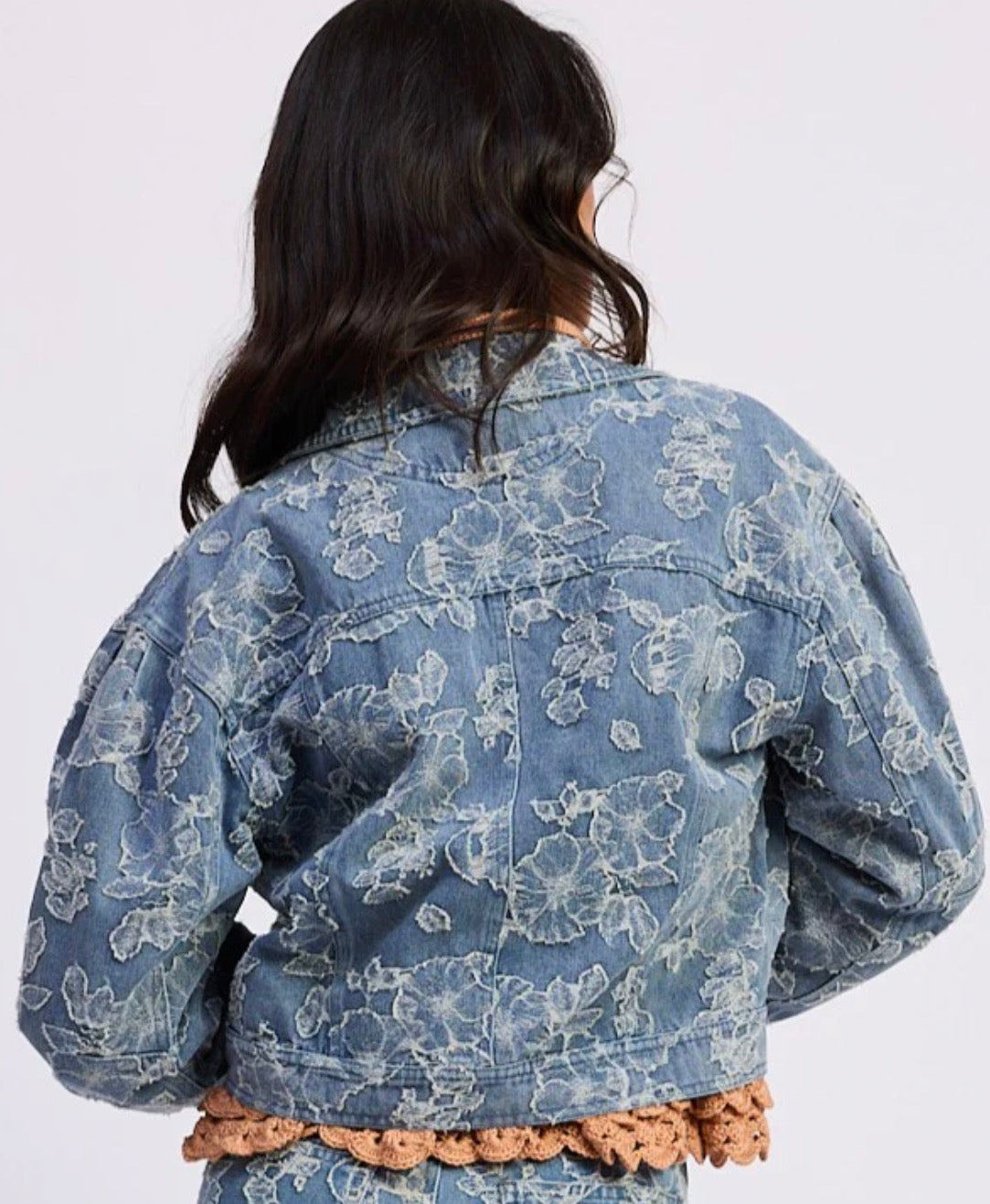 Floral Jacquard Denim Jacket