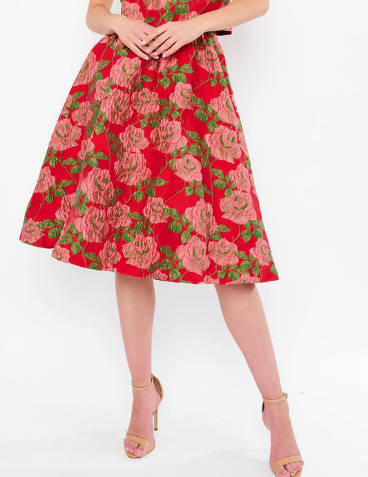 Red Rose Tulip Skirt