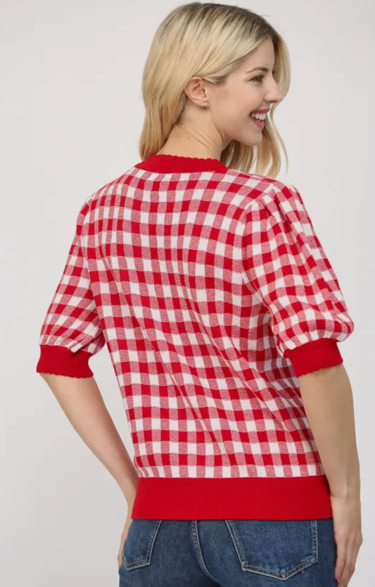 Gingham Cardigan