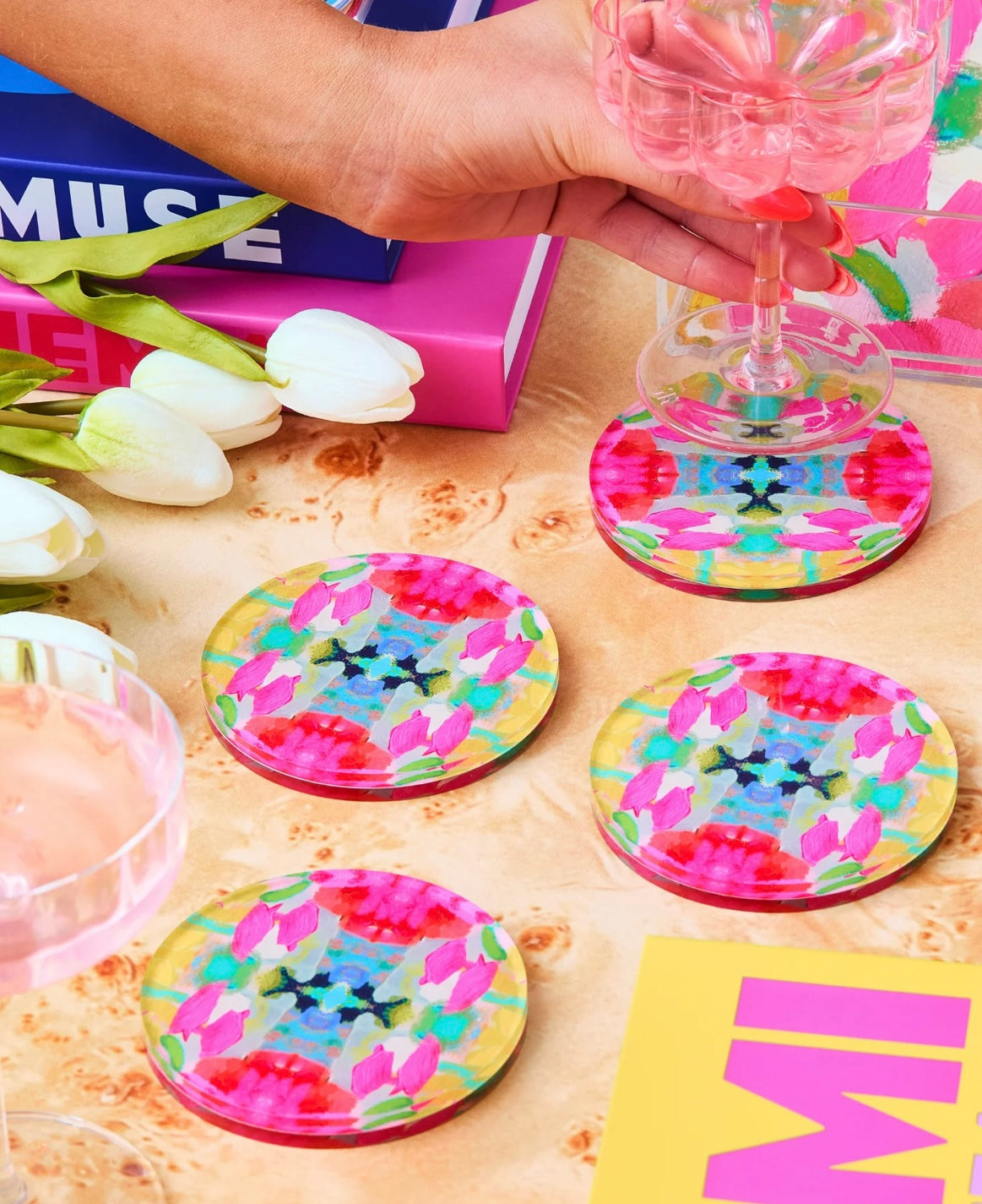 Laura Park Pink Paradise Coasters