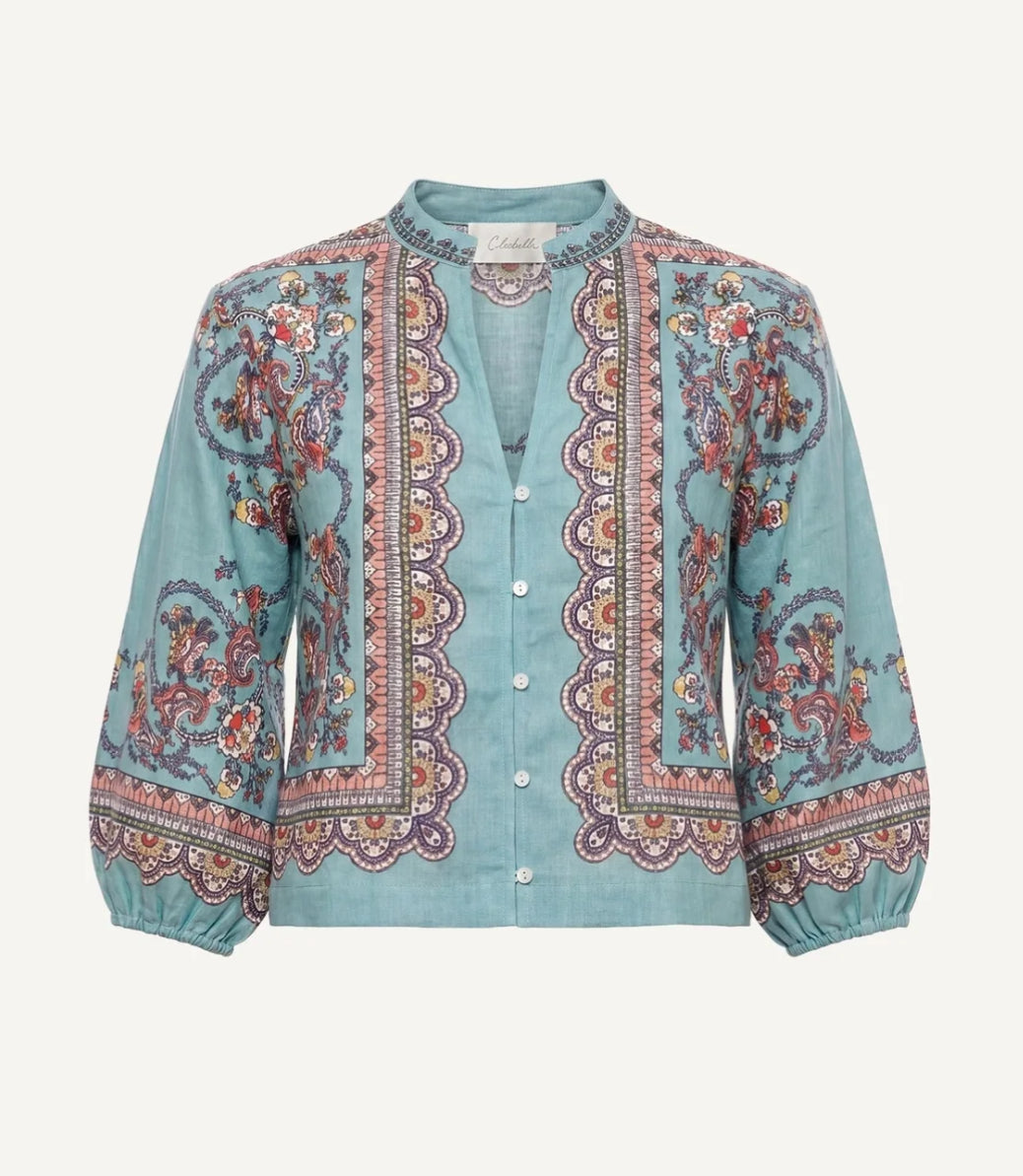 Cleobella Noelle Blouse in Bleura Print-M