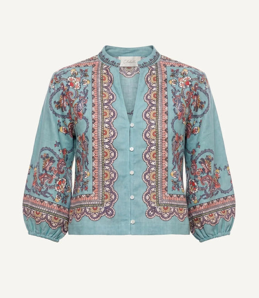 Cleobella Noelle Blouse in Bleura Print